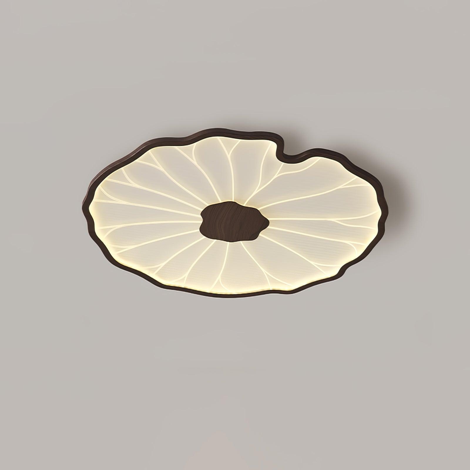 Plafonnier Feuille de Lotus en Bois