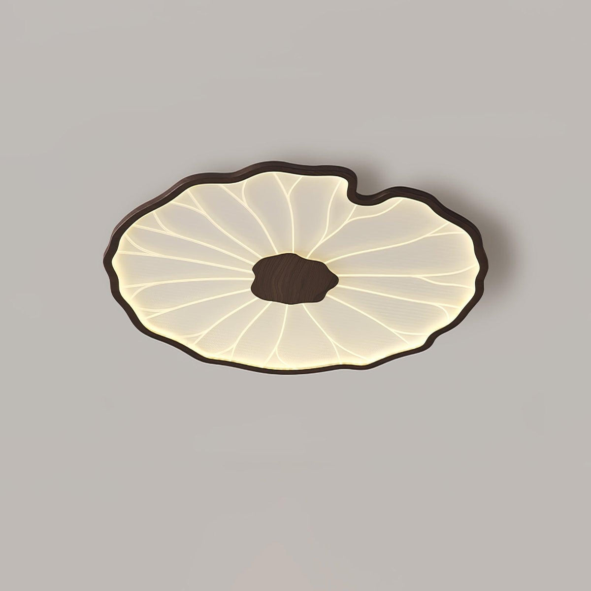Plafonnier Feuille de Lotus en Bois