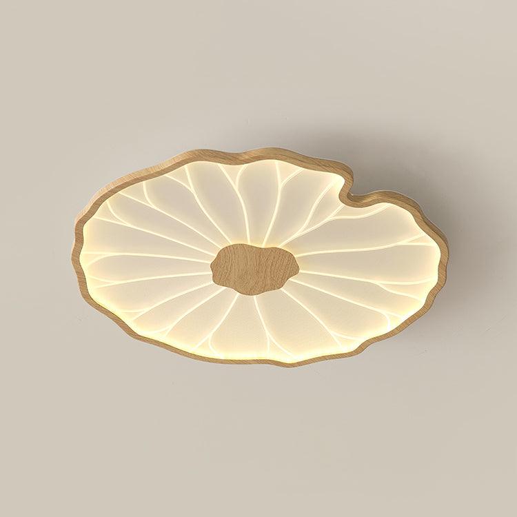 Plafonnier Feuille de Lotus en Bois