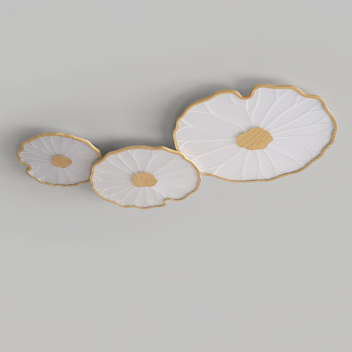 Plafonnier Feuille de Lotus en Bois