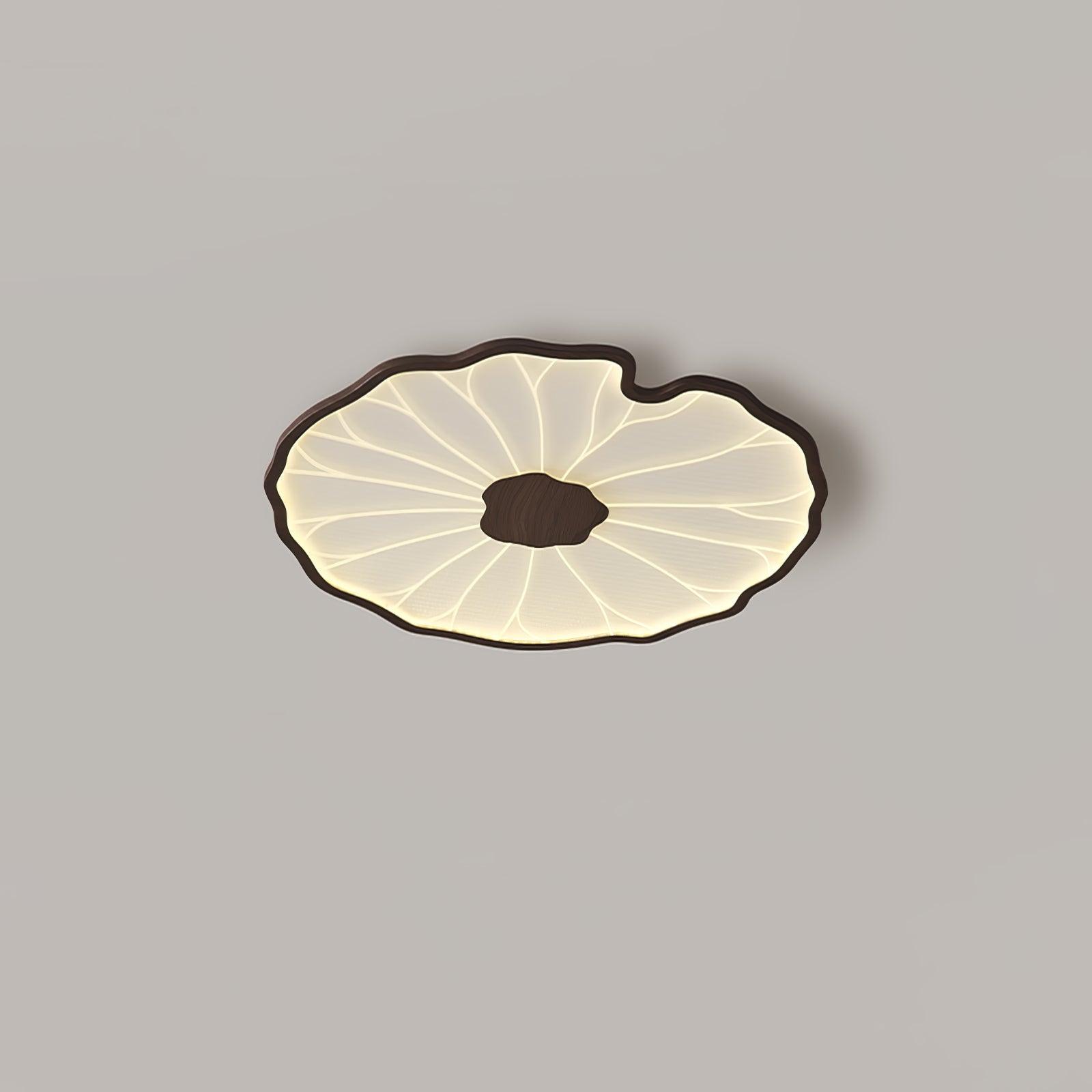 Plafonnier Feuille de Lotus en Bois