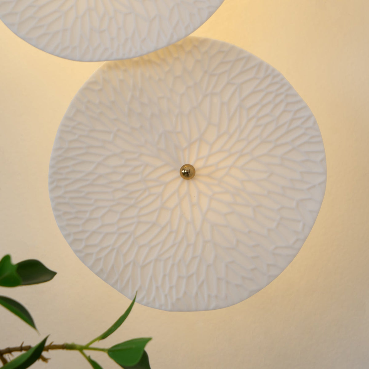 Applique Murale Pétales de Lotus en Céramique