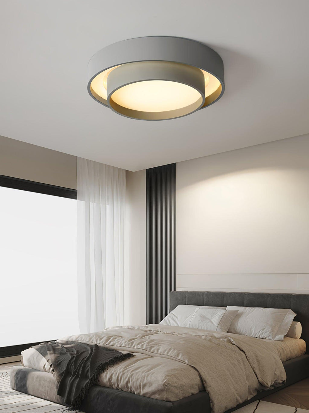 Plafonnier Cylindre Double Couche Moderne