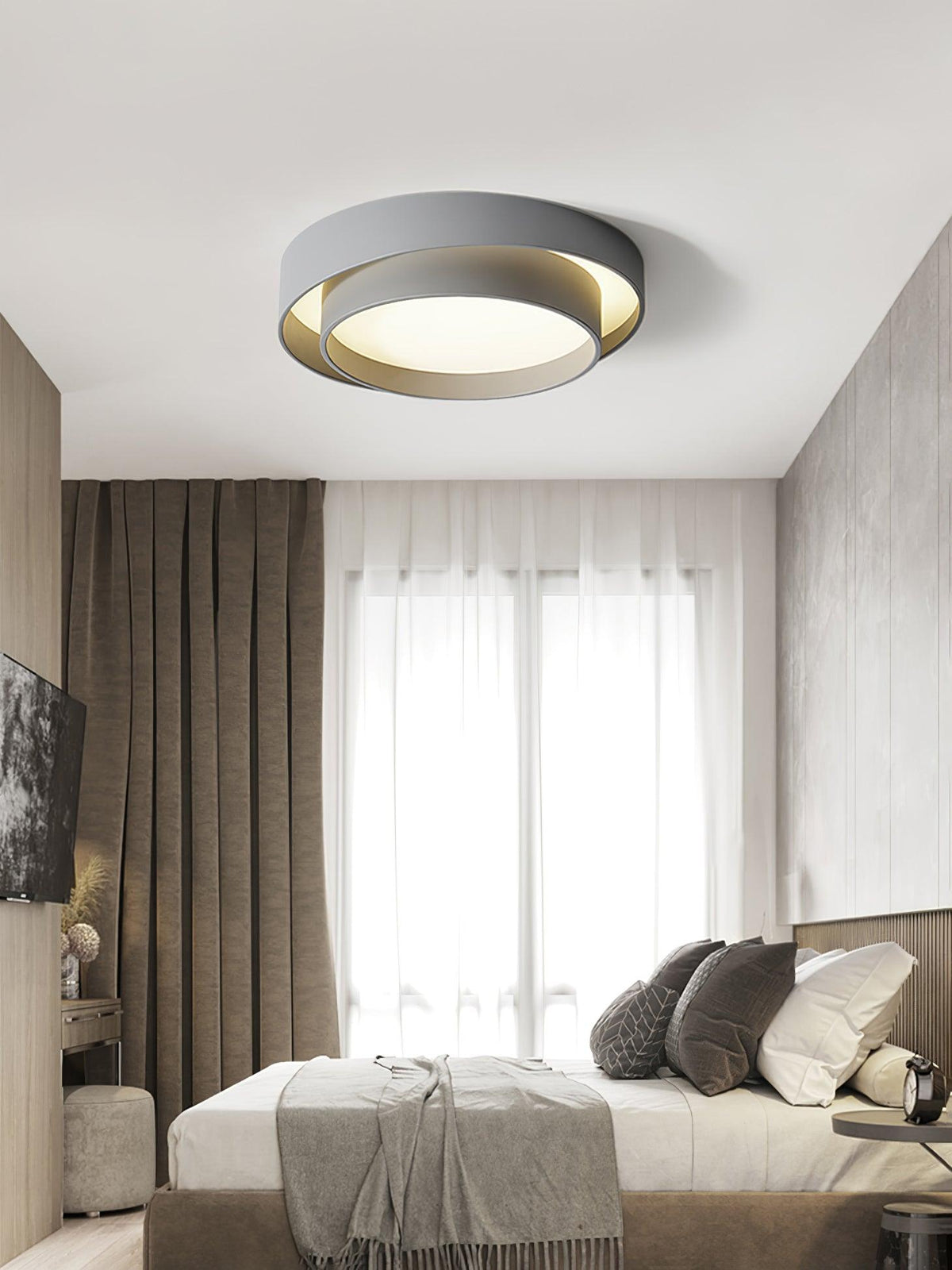 Plafonnier Cylindre Double Couche Moderne