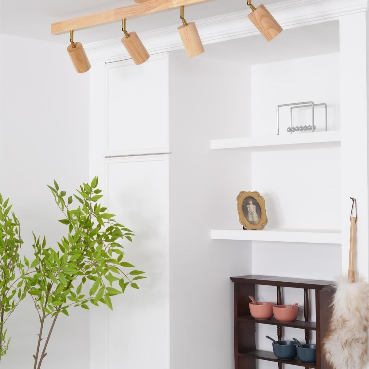 Plafonnier Spot Orientable en Bois