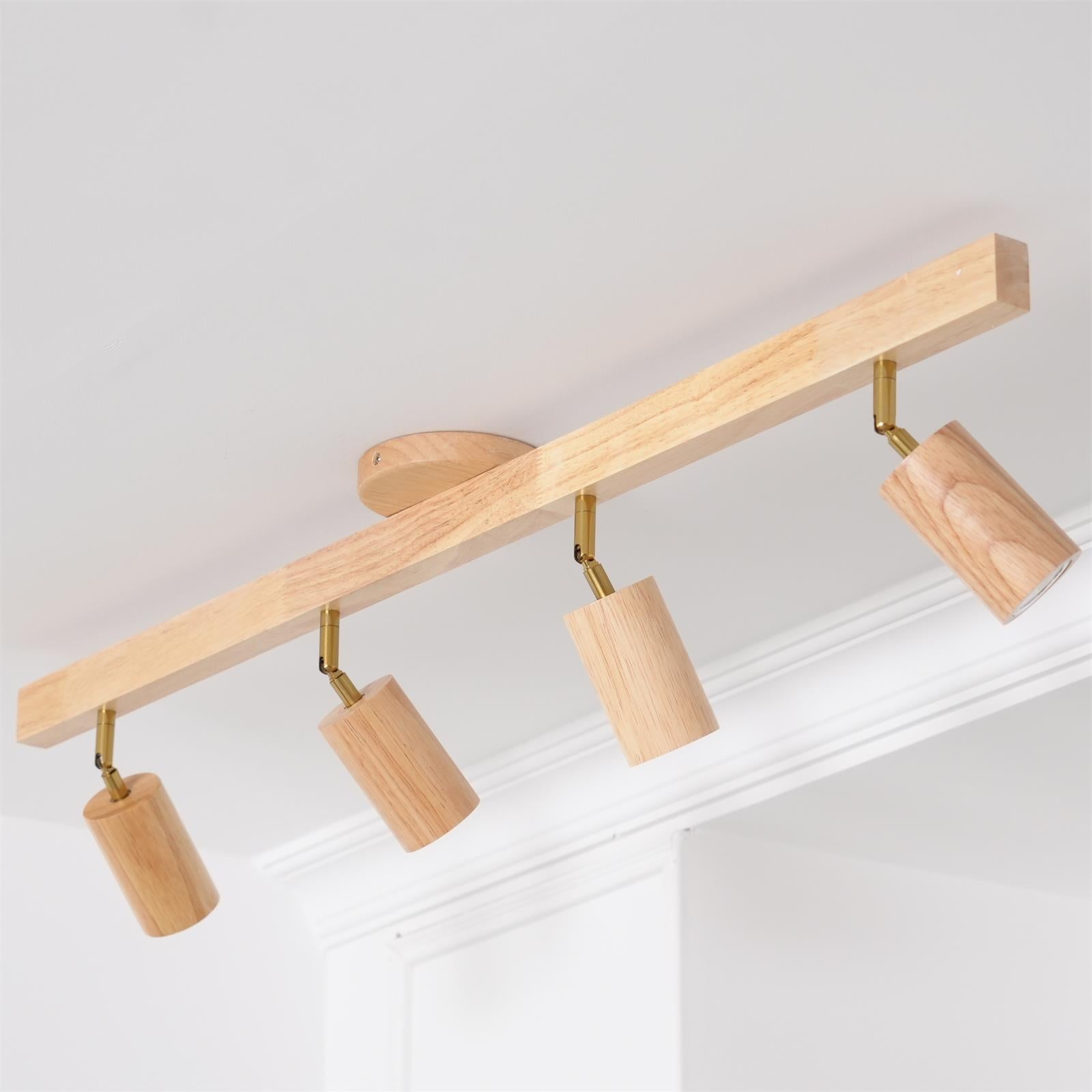 Plafonnier Spot Orientable en Bois
