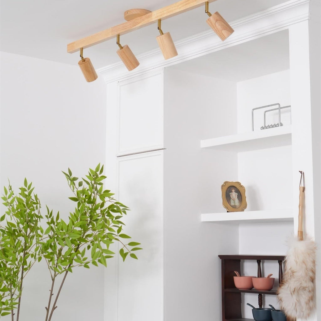 Plafonnier Spot Orientable en Bois
