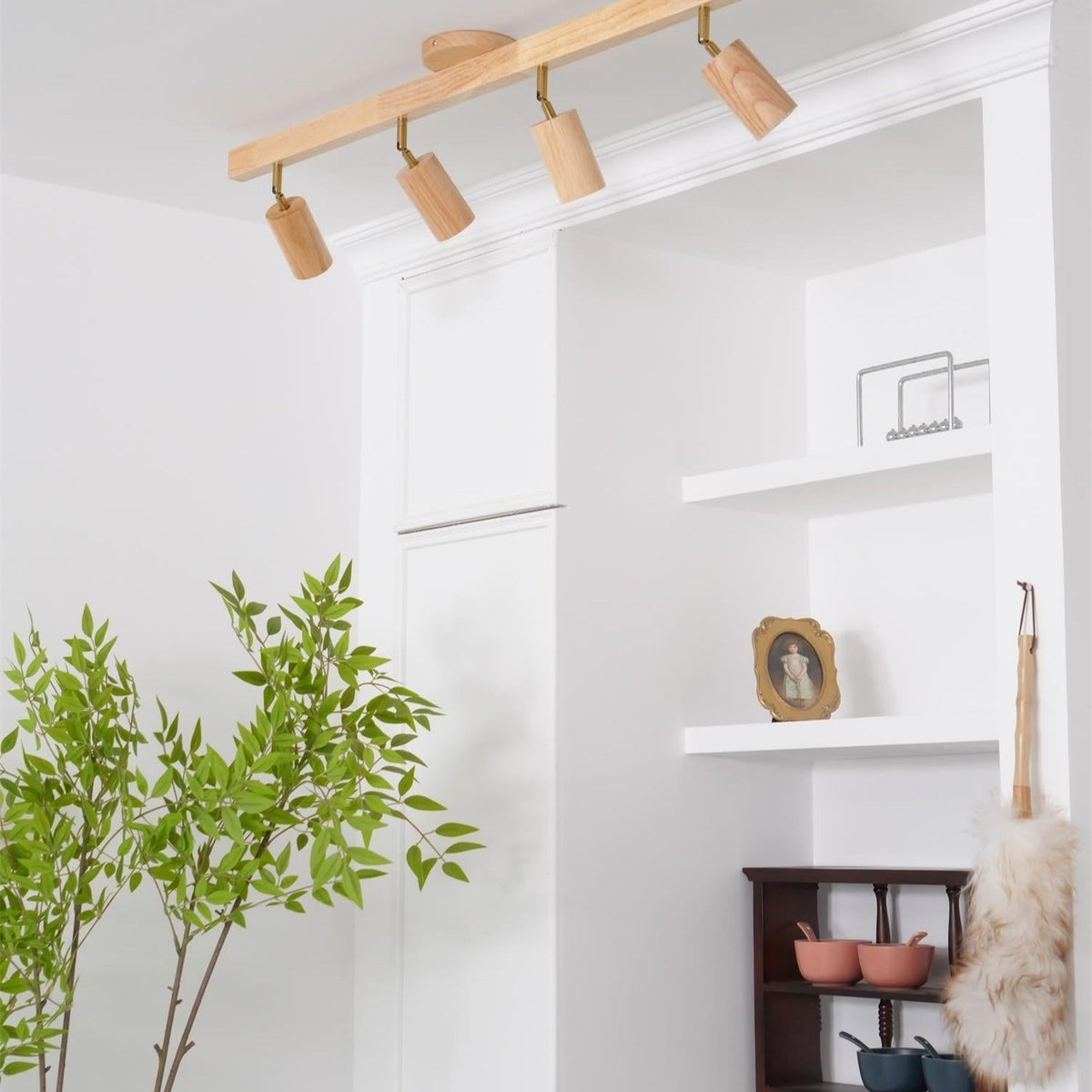 Plafonnier Spot Orientable en Bois
