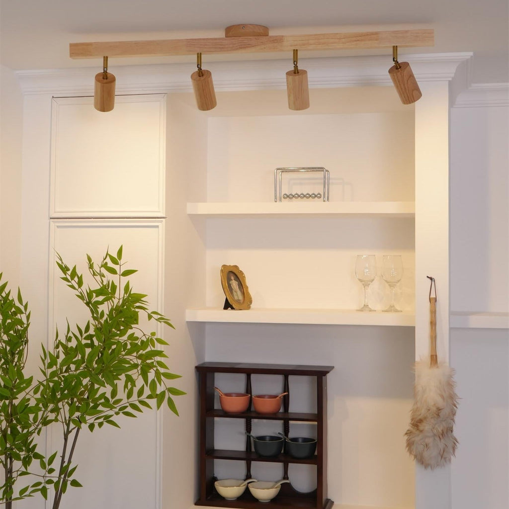 Plafonnier Spot Orientable en Bois