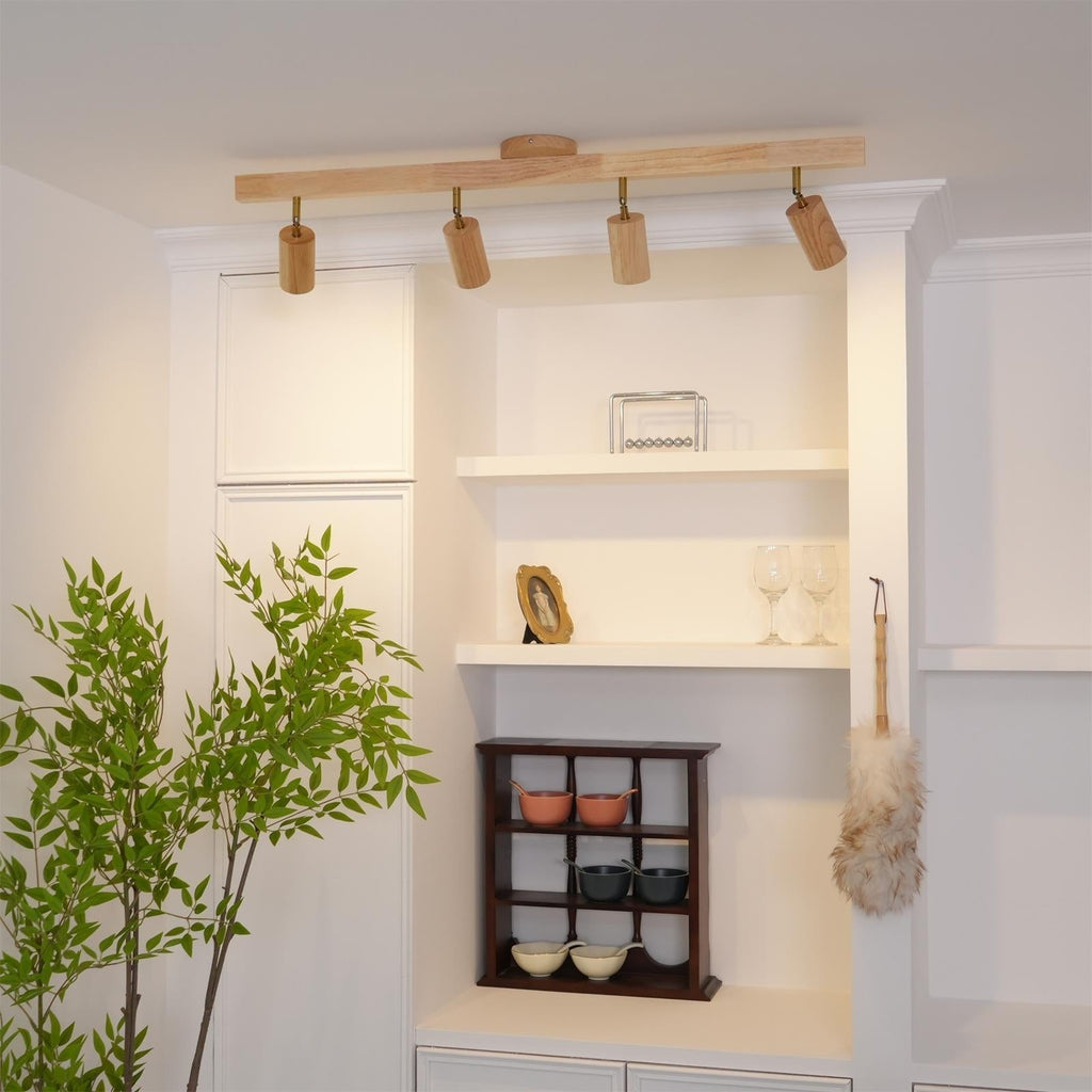 Plafonnier Spot Orientable en Bois