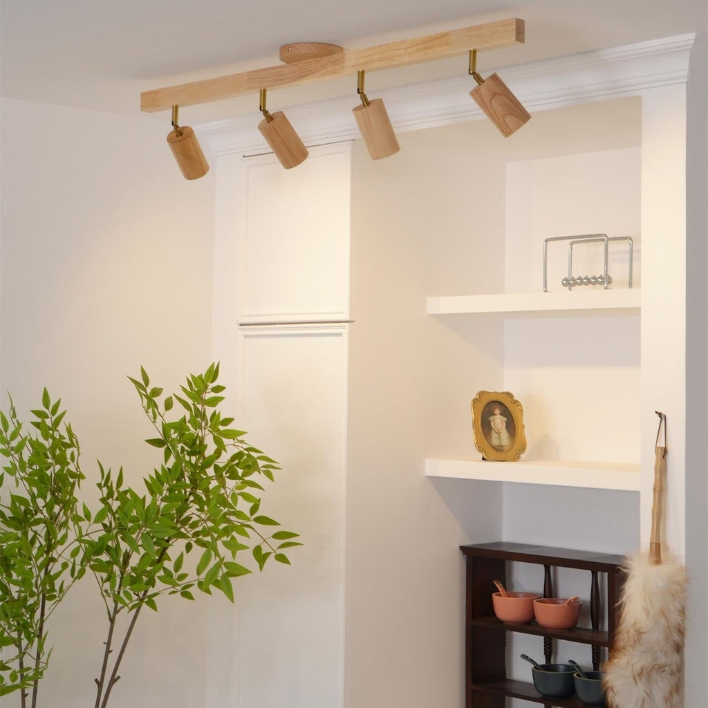 Plafonnier Spot Orientable en Bois