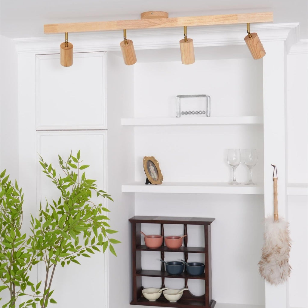 Plafonnier Spot Orientable en Bois