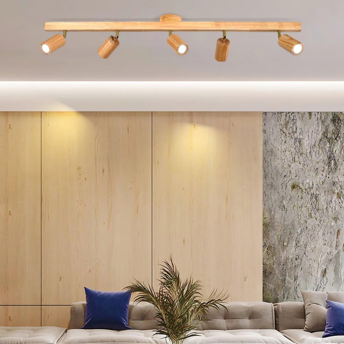 Plafonnier Spot Orientable en Bois