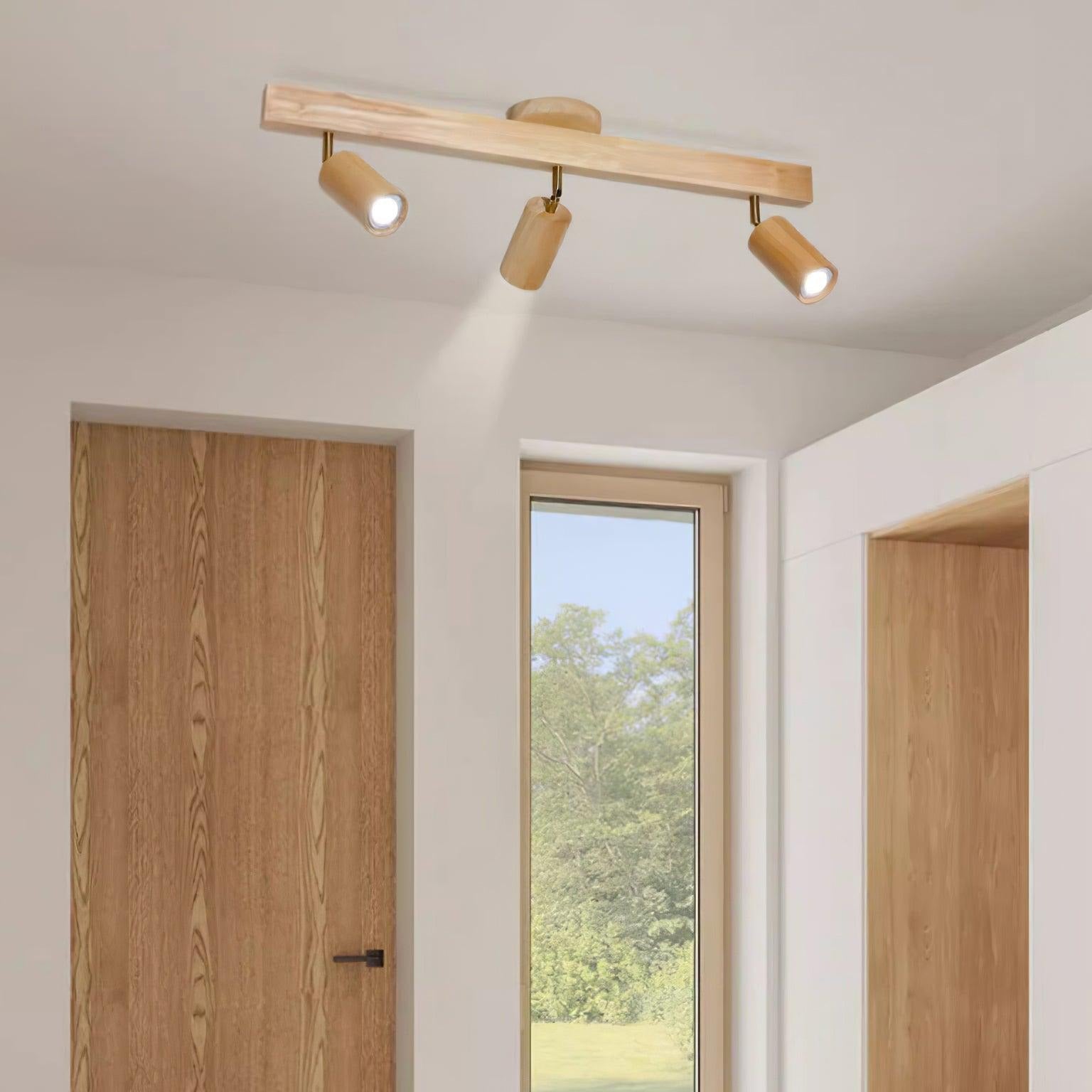 Plafonnier Spot Orientable en Bois