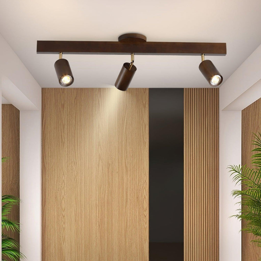 Plafonnier Spot Orientable en Bois