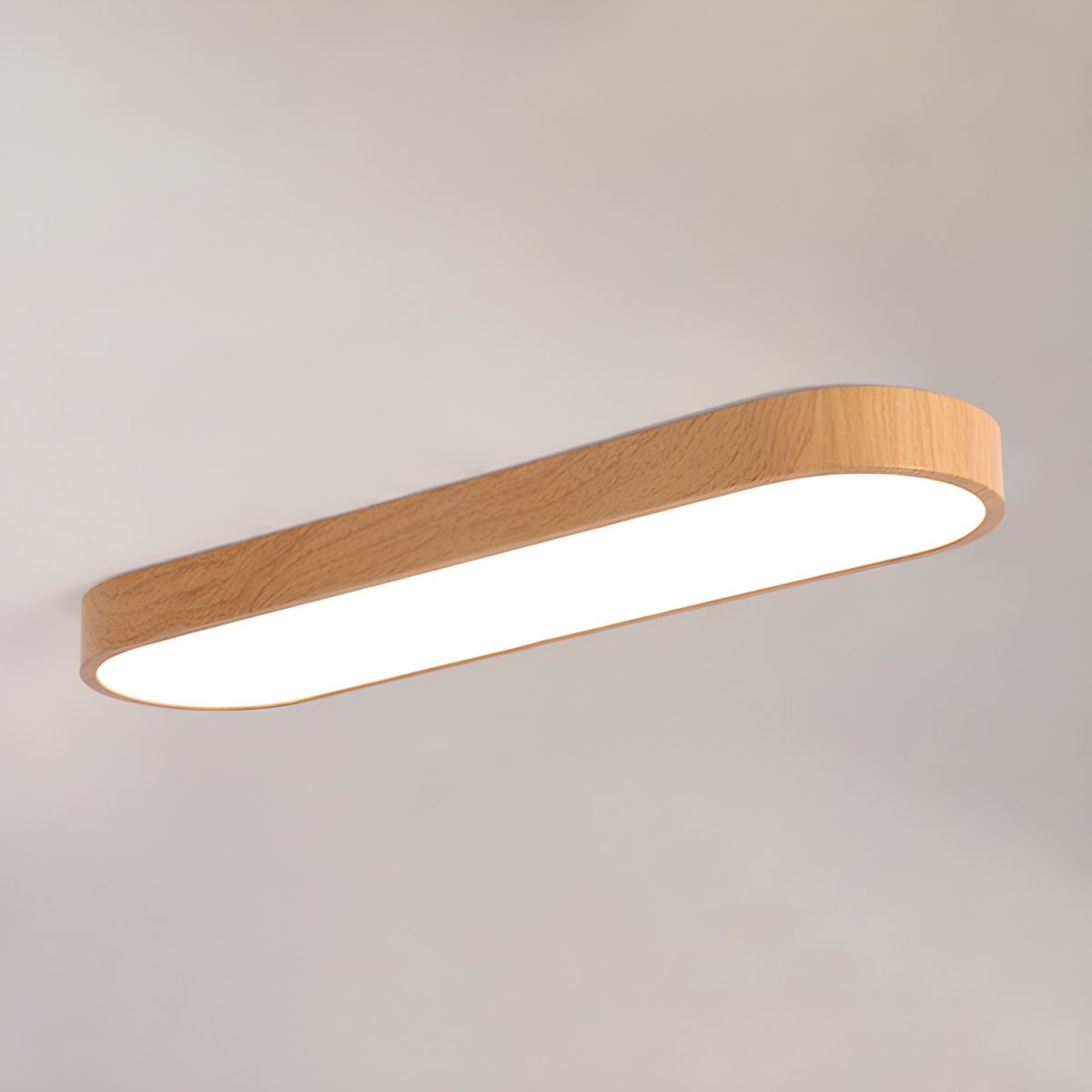 Plafonnier Rond Minimaliste en Bois