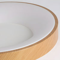 Plafonnier Rond Minimaliste en Bois