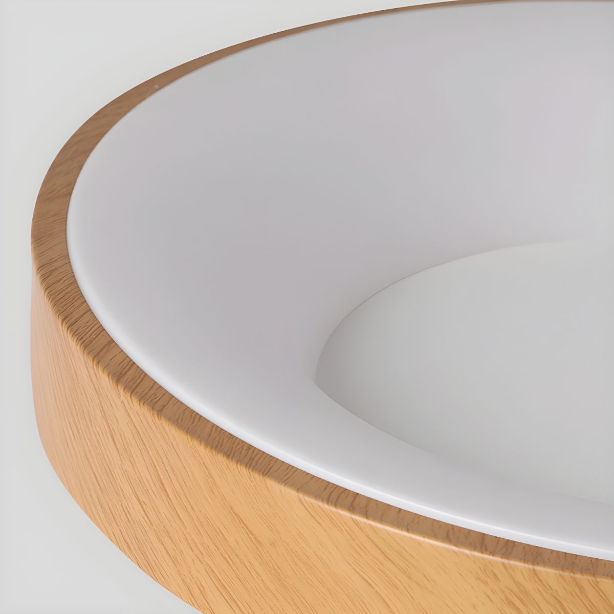 Plafonnier Rond Minimaliste en Bois