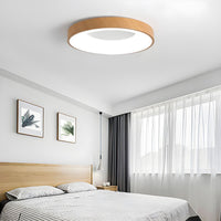 Plafonnier Rond Minimaliste en Bois