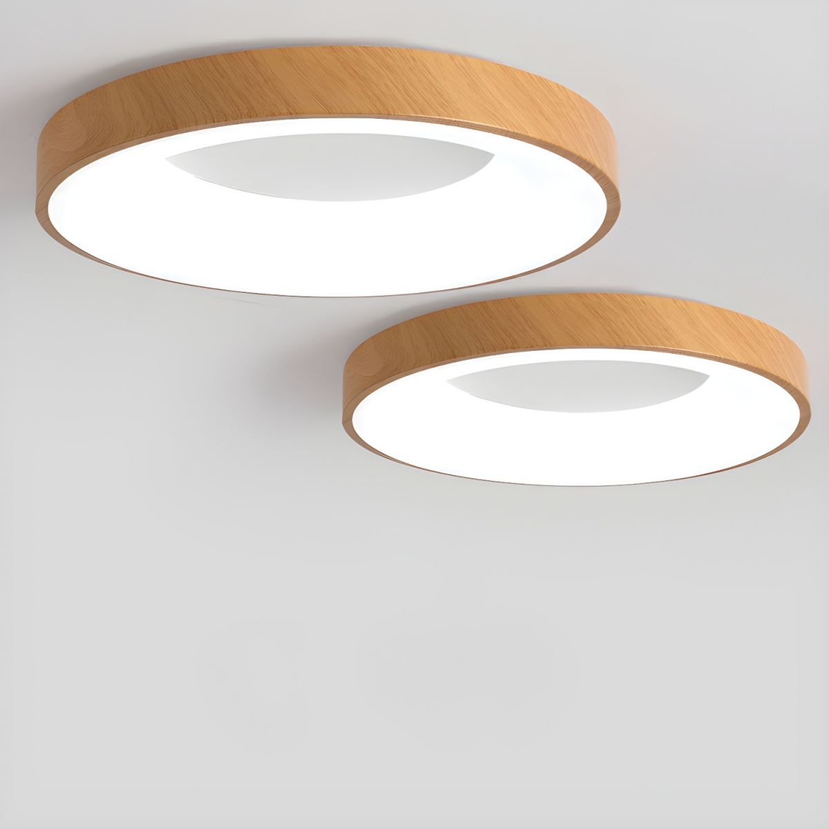 Plafonnier Rond Minimaliste en Bois