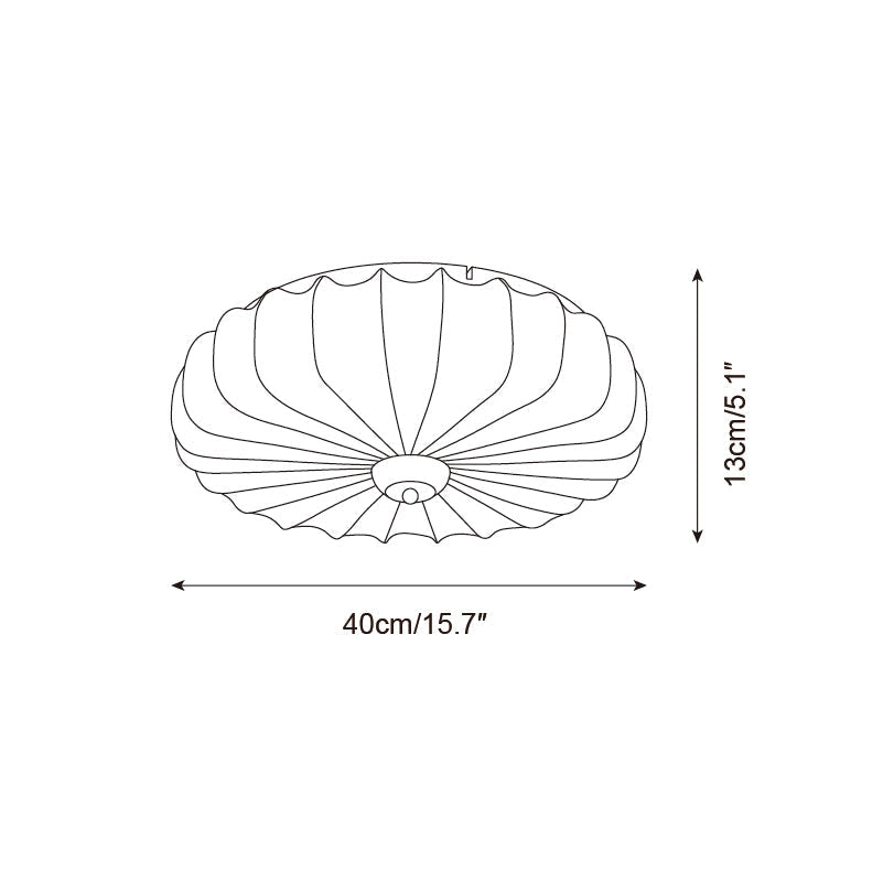 Plafonnier en Tissu Plissé Forme Lotus