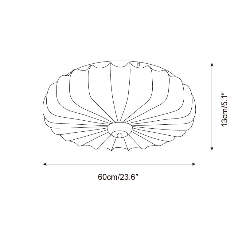 Plafonnier en Tissu Plissé Forme Lotus