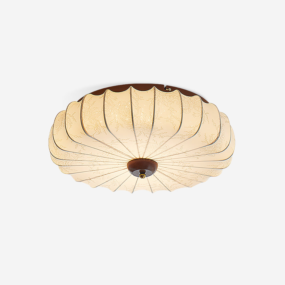 Plafonnier en Tissu Plissé Forme Lotus