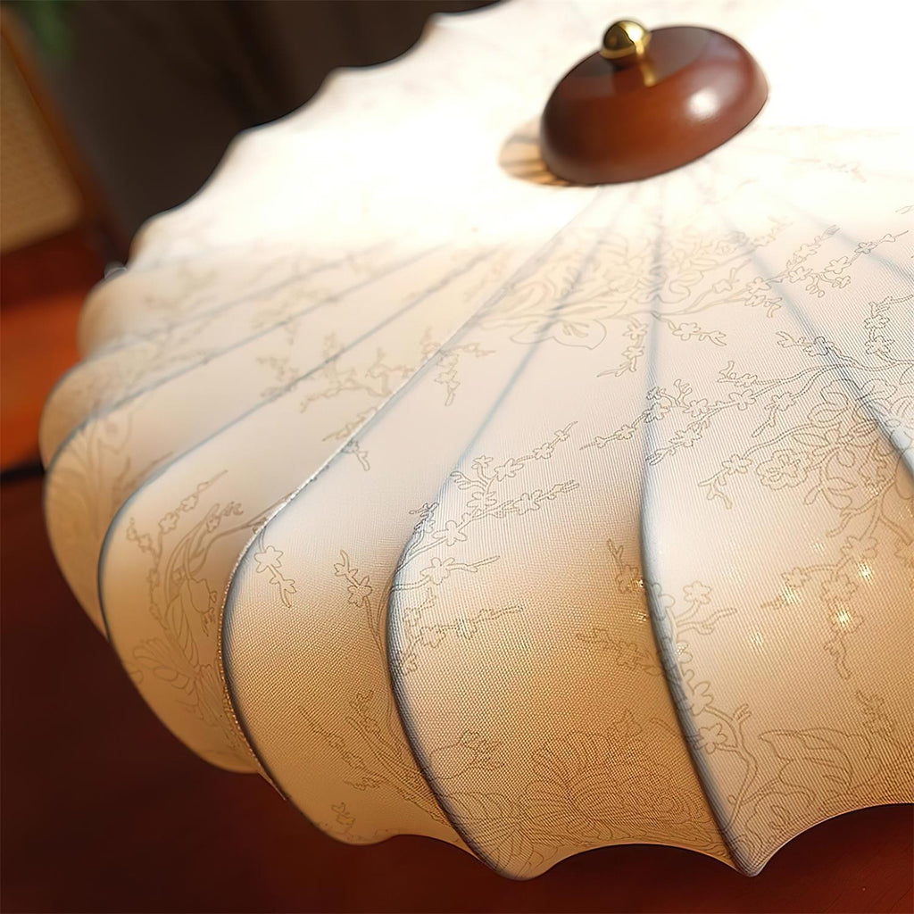 Plafonnier en Tissu Plissé Forme Lotus