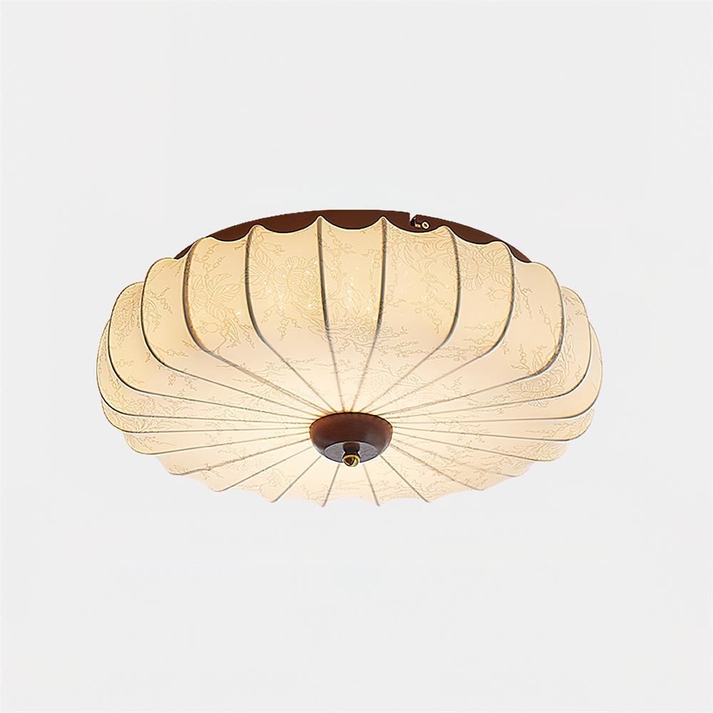 Plafonnier en Tissu Plissé Forme Lotus