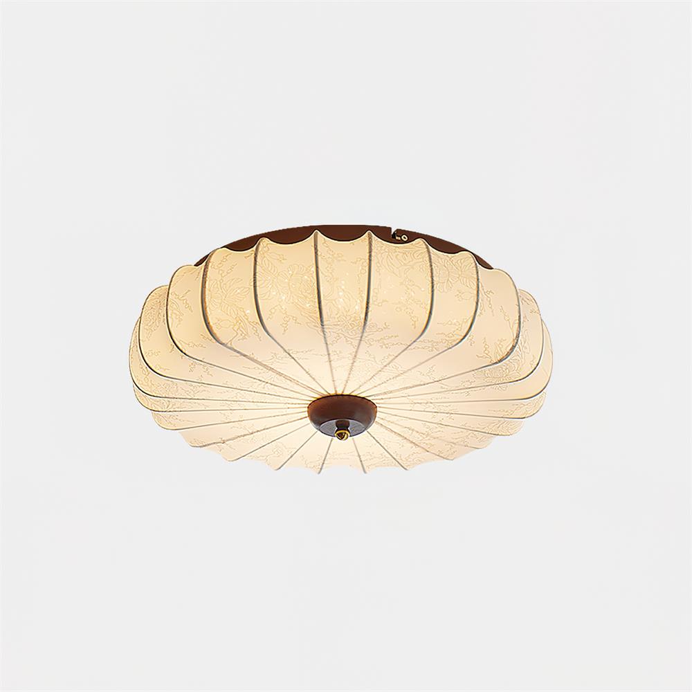 Plafonnier en Tissu Plissé Forme Lotus
