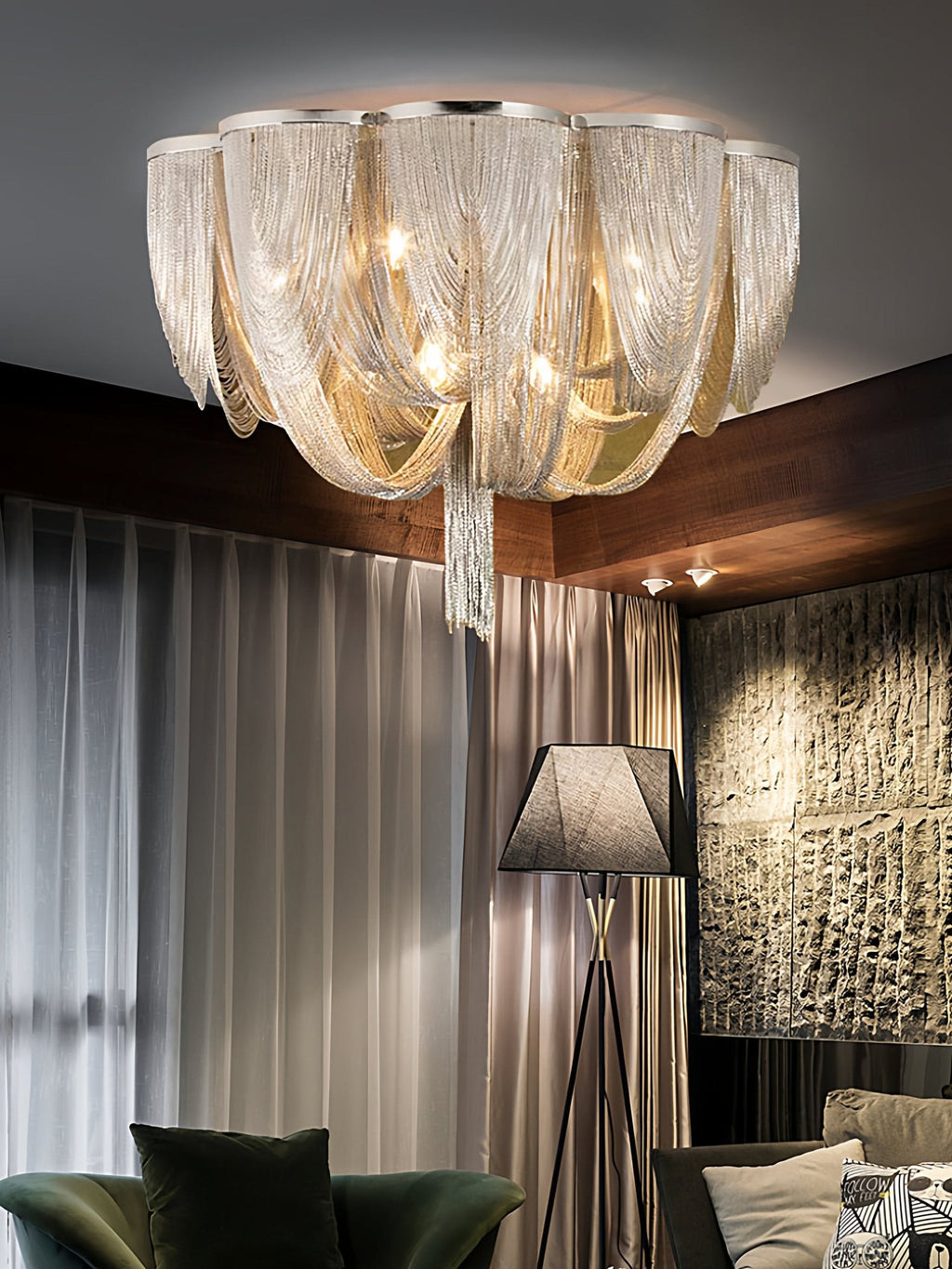 Chain Tassel Ceiling Light