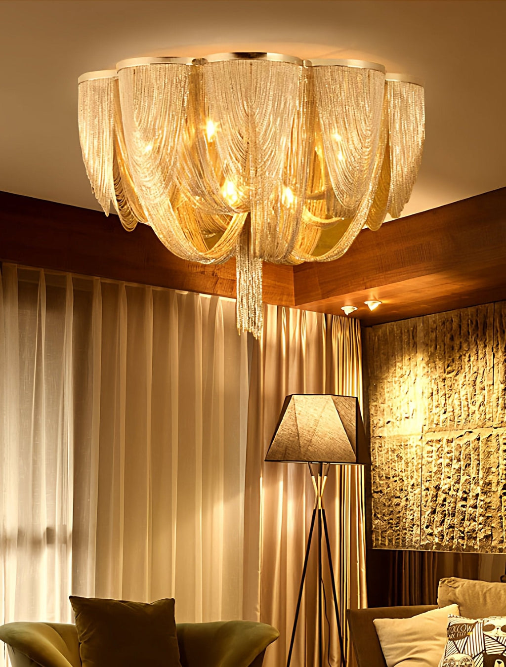 Chain Tassel Ceiling Light