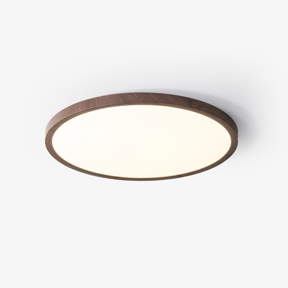 Plafonnier Rond Ultra-Fin Finition Bois