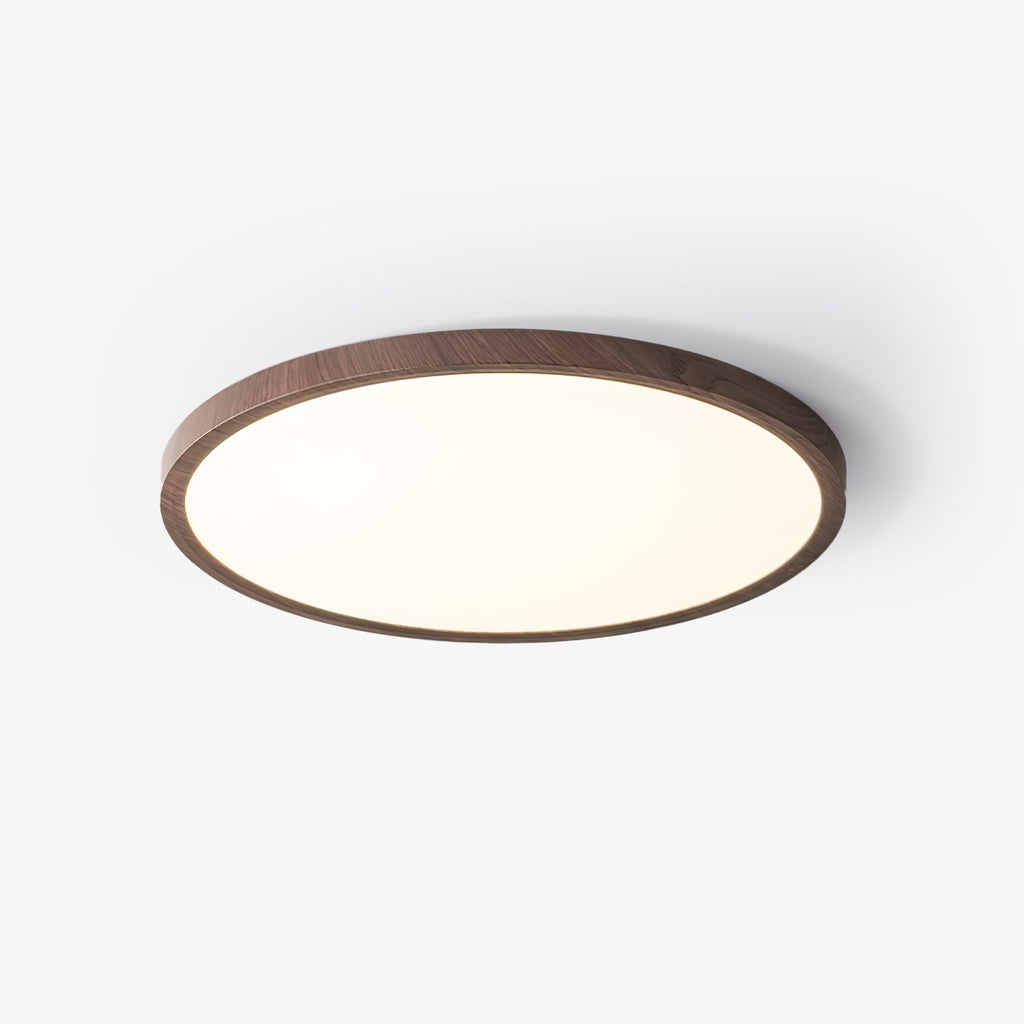 Plafonnier Rond Ultra-Fin Finition Bois