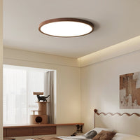 Plafonnier Rond Ultra-Fin Finition Bois