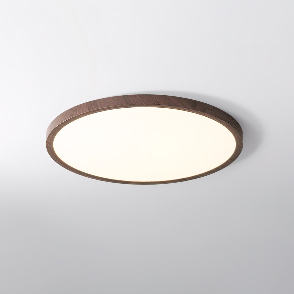Plafonnier Rond Ultra-Fin Finition Bois