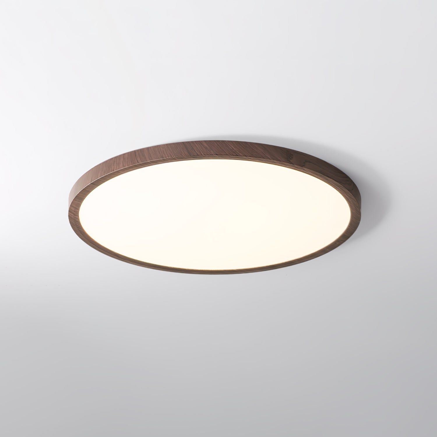 Plafonnier Rond Ultra-Fin Finition Bois