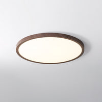 Plafonnier Rond Ultra-Fin Finition Bois