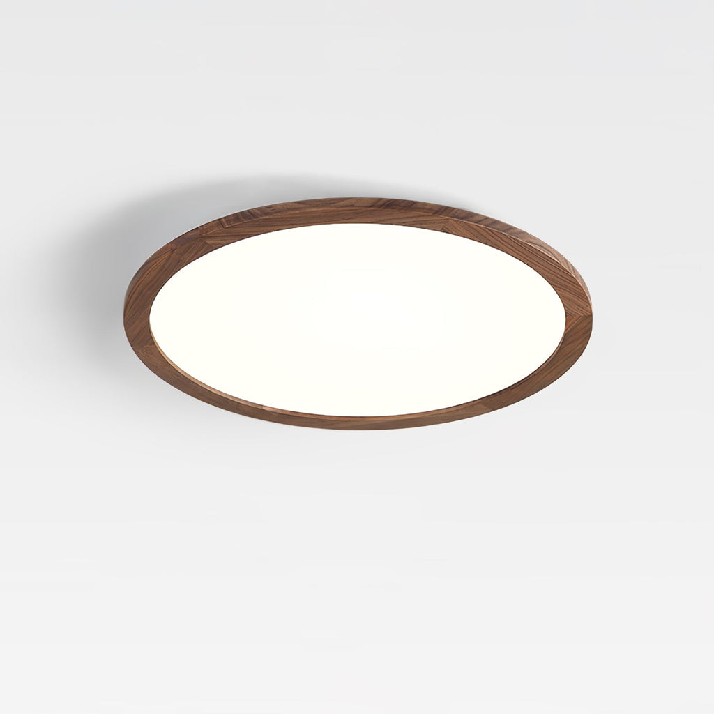 Plafonnier Rond Ultra-Fin Finition Bois