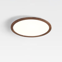 Plafonnier Rond Ultra-Fin Finition Bois