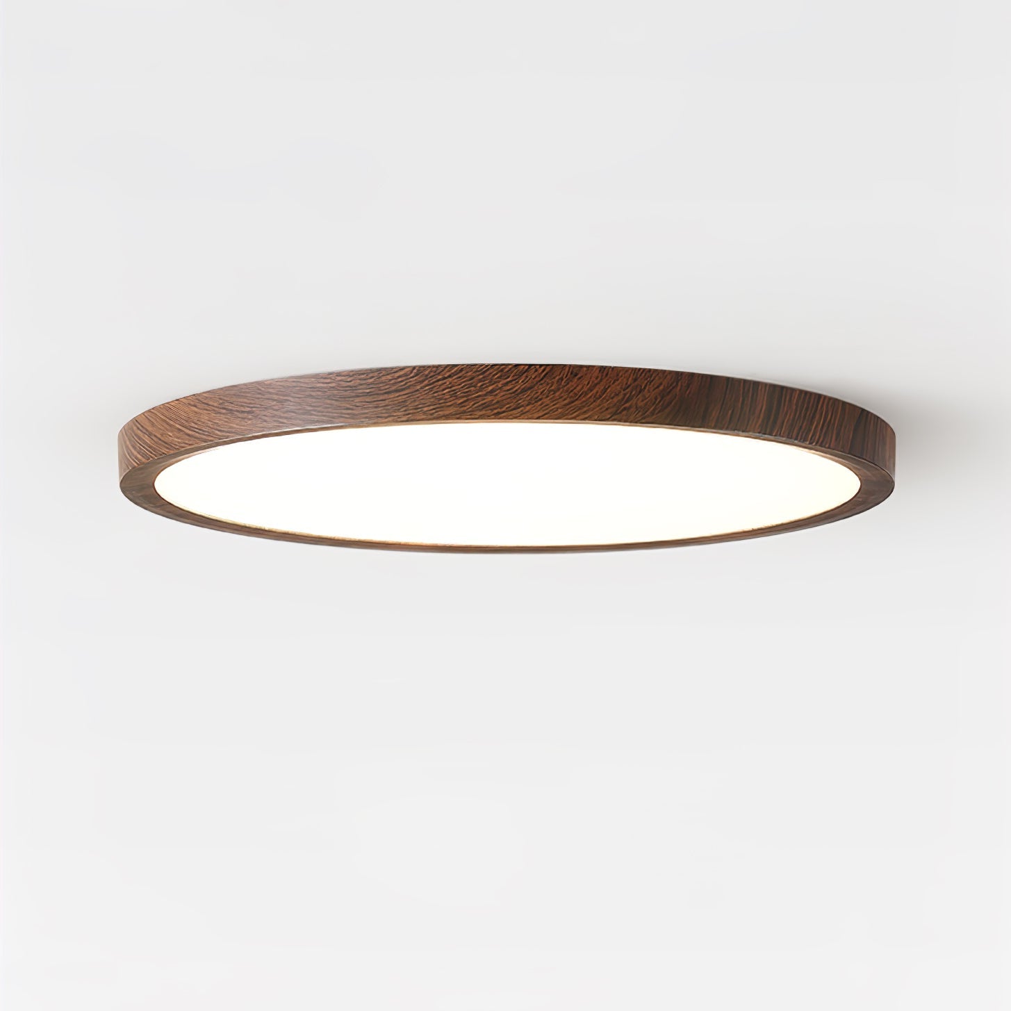 Plafonnier Rond Ultra-Fin Finition Bois