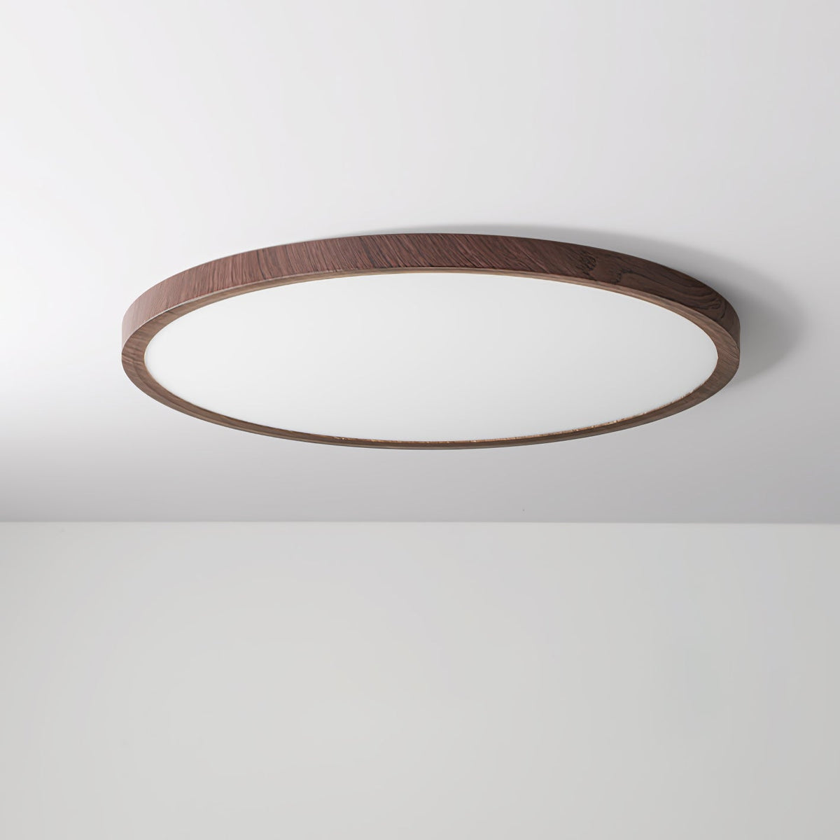 Plafonnier Rond Ultra-Fin Finition Bois