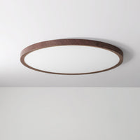 Plafonnier Rond Ultra-Fin Finition Bois