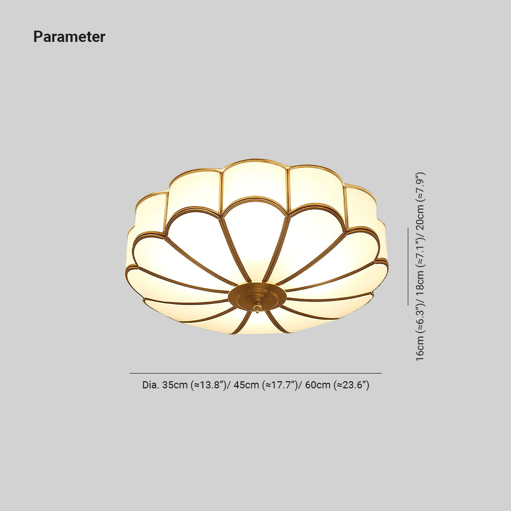 Plafonnier Floral en Verre Dépoli