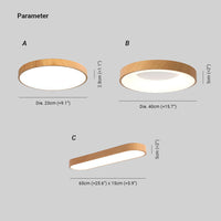 Plafonnier Rond Minimaliste en Bois