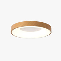 Plafonnier Rond Minimaliste en Bois