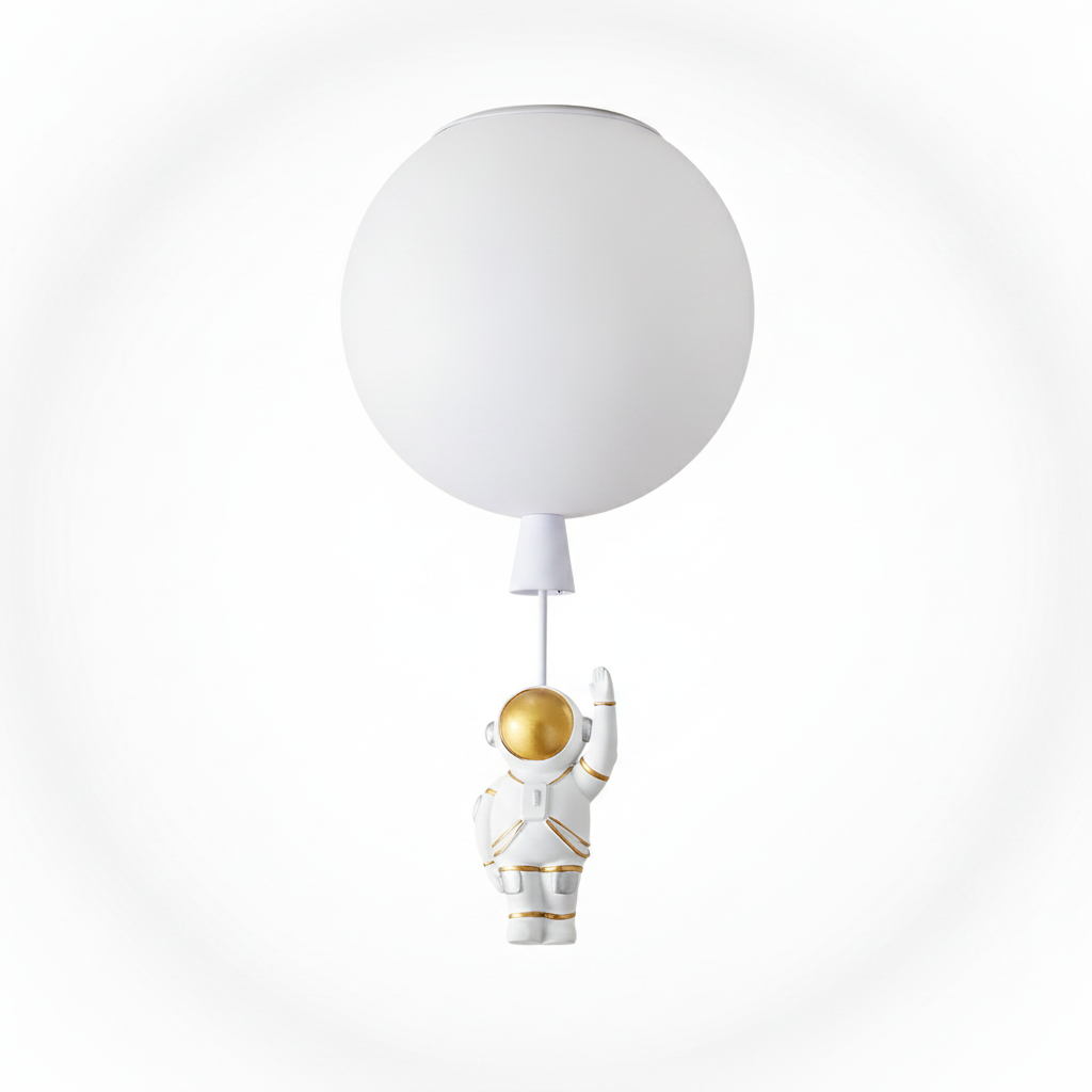 Frosted Balloon Ceiling Light, Metal, Acrylic, E26 Base