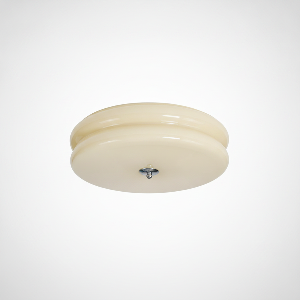 Flush Mount Ceiling Light Art Deco Vintage Ribbed Glass
