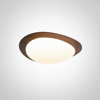 Flush Mount Ceiling Light Pebble Wood Integrated LED