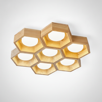 Flush Mount Ceiling Light Yellow Travertine Stone with Frame